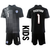 Echipament fotbal Anglia Jordan Pickford #1 Portar Tricou Acasa Mondial 2022 pentru copii maneca scurta (+ Pantaloni scurti)